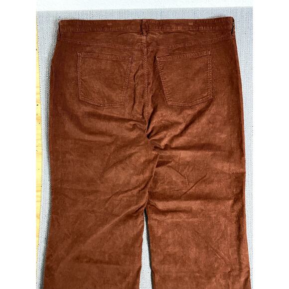 Old Navy Sky-Hi Rise Corduroy Pants Womens 48"X34" Burnt Orange Wide Leg Stretch - Picture 9 of 15